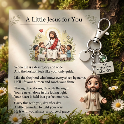 Un pequeño Jesús para ti: un entrañable set de regalo con llavero y tarjeta con poema.🙏💌🌟