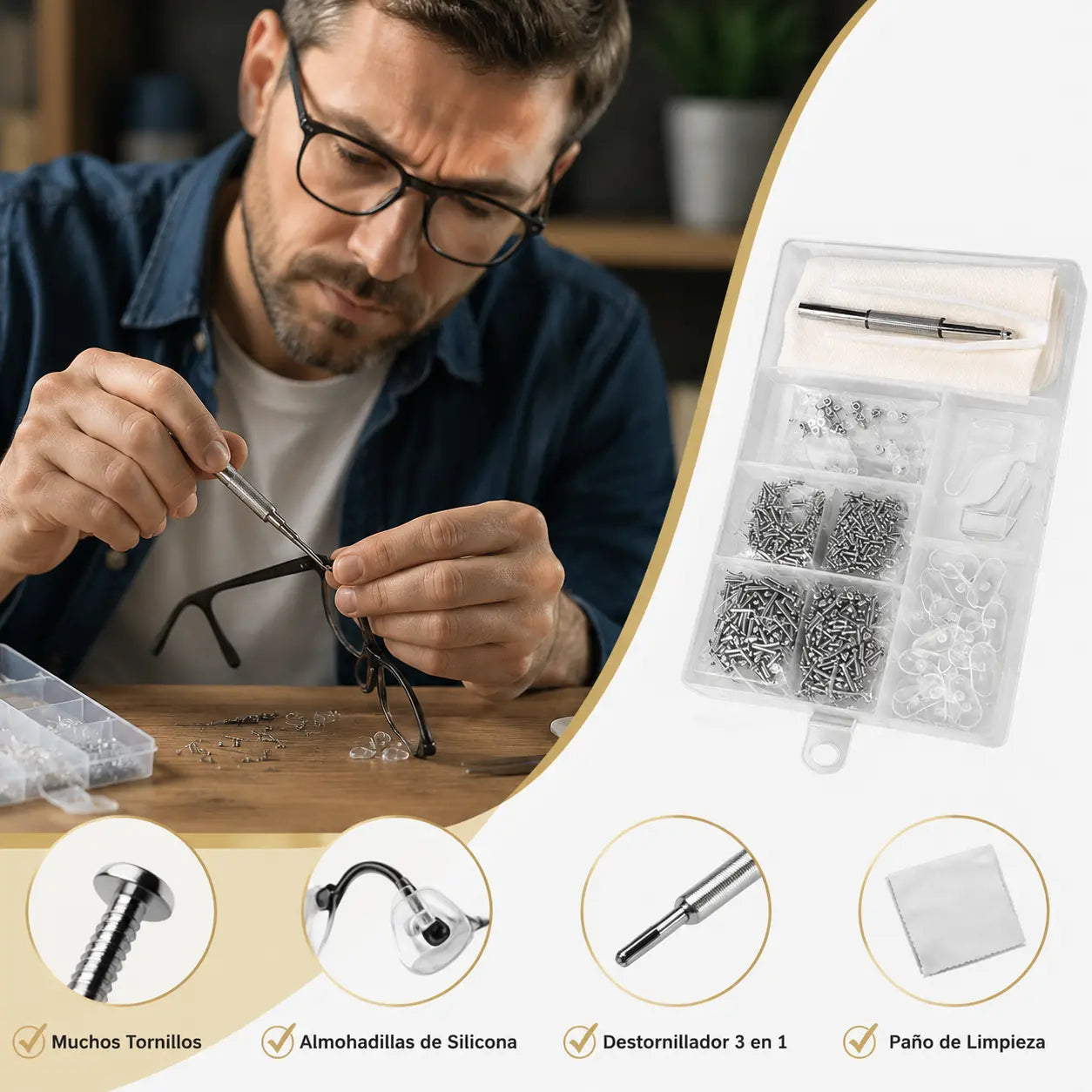 🔧Kit de reparación de almohadillas nasales para gafas