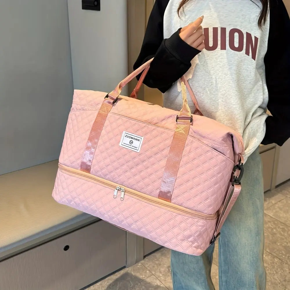 🔥Elegante bolsa de viaje de gran capacidad con diseño de separación para uso húmedo y seco, adecuada para yoga y fitness.
