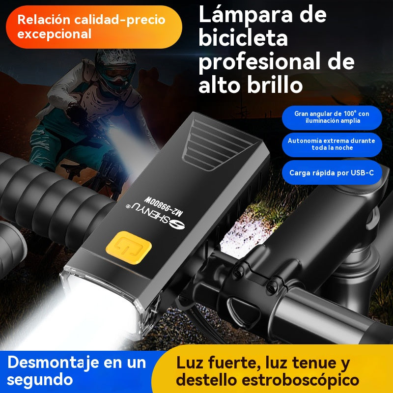 🚴‍♂️💡【2 piezas 25 euro】Luz LED recargable para bicicleta superbrillante,Tecnología óptica innovadora | Iluminación nítida por la noche, ¡segura incluso en días de lluvia! 🌧️✨