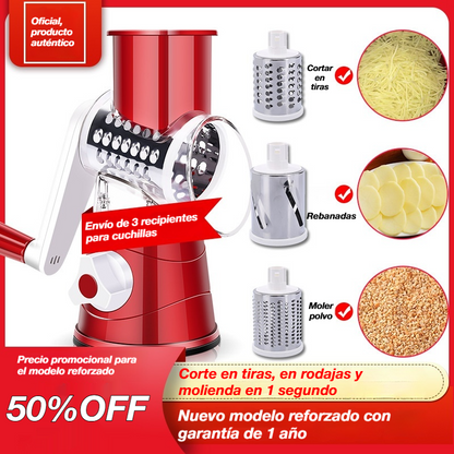 🍎🥩🌶️Cortador de verduras de tambor multifuncional con manivela