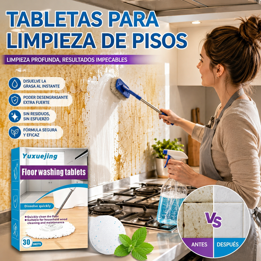 3 cajas (90 comprimidos) por solo 25 euros🧹 Toallitas limpiadoras para suelos de 90 usos: eliminación eficaz de manchas, aroma fresco 🌿