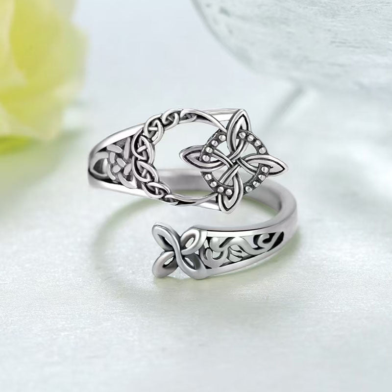 [compra 1 y llévate 1 gratis]Anillo de nudo celta de plata S925 con