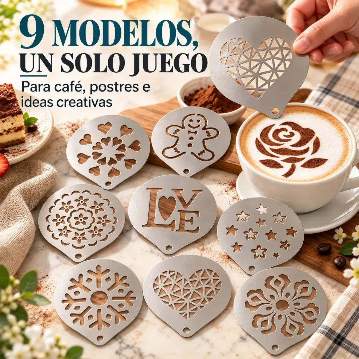 ☕ Šablona iz nerjavnega jekla za latte art