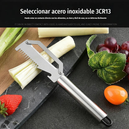 【2 artículos por 23 euros】🧅🔪 Pelador de cocina multifuncional 3 en 1: ¡Pela, corta y abre tapones de botellas! 🔥