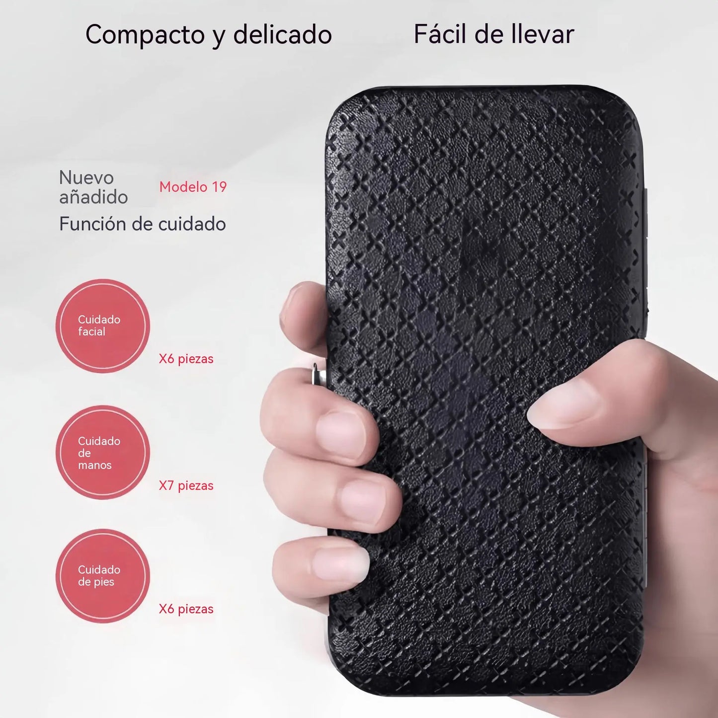 [Set de 19 piezas] Juego de cortaúñas superventas: herramientas profesionales de manicura y pedicura con diseño antisalpicaduras.