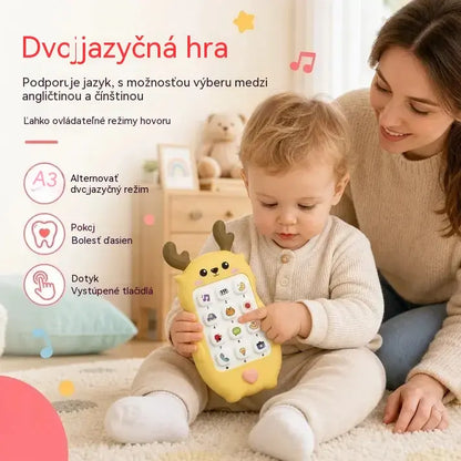 🎁2 kusy za 21 €🎨 Detský telefón s motívom jeleňa: dvojjazyčný vzdelávací smartfón na hranie s hudbou a príbehmi pre najmenších.