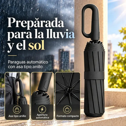 ☂️✨ Paraguas Automático Grande 2 en 1 | Paraguas para Lluvia y Sol con Protección UV y Diseño Elegante