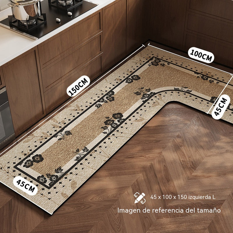 🌸 ¡Oferta! Alfombrilla de cocina floral: absorbe el agua al instante y se mantiene en su sitio. ¡Adiós a las huellas mojadas! 🚿