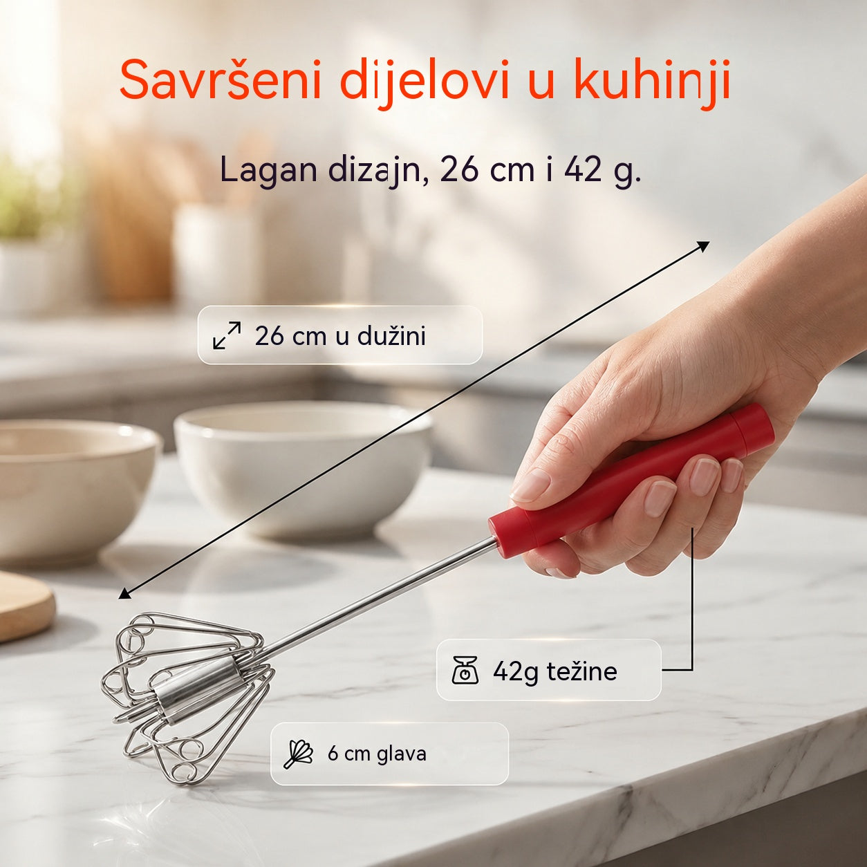 🥳Kupite 1, dobijte 1 gratis🥳💞Prodano više od 50 000 jedinica!🥚💪 50% popusta! Poluautomatska ručna pjenjača za jaja: pritisnite i zavrtite - nije potrebna struja. Pjenjača za jaja i vrhnje u sekundama. Nježno za vaša zapešća! ✨🧁