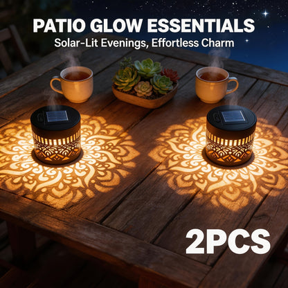 Lámpara de pared solar para patio con diseño de mandala, resistente al agua y con diseño calado.