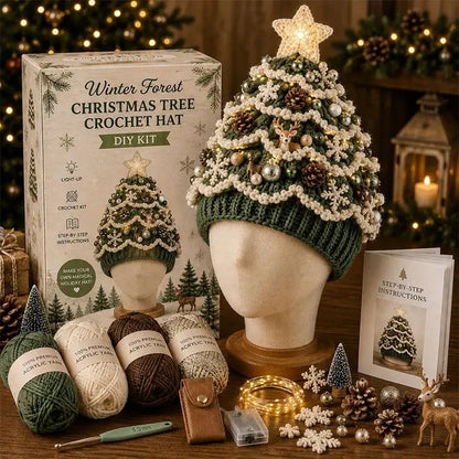 🧵🎄Oblíbená sada na háčkování vánočního stromečku a čepice