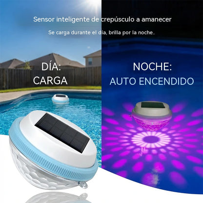 Luz flotante LED solar para piscinas