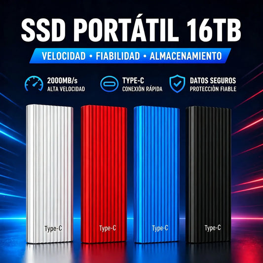 🏆Oferta por tiempo limitado⚡ 🔥Discos duros de estado sólido portátiles mini de alta capacidad de 16 TB con puerto USB tipo C
