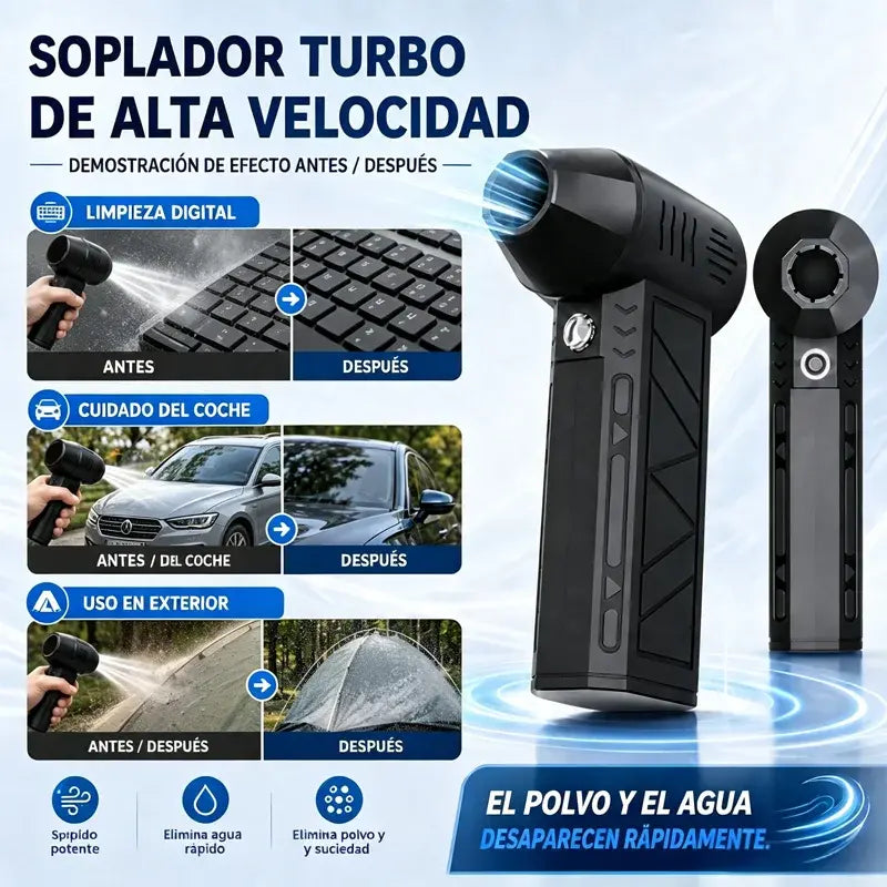 💨 Soplador Turbo de Alta Potencia – ¡Limpia tu Coche en Segundos!