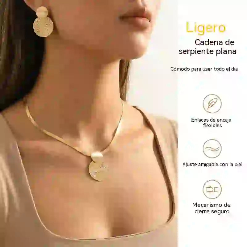 🔥 50% de descuento 💎 Conjunto de collar y pendientes moderno y elegante ✨ Elegante y clásico, ideal para el día a día y fiestas 🌿