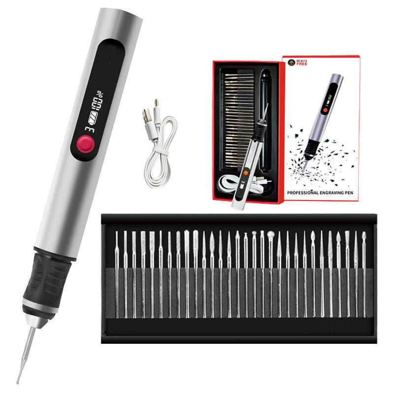 Pluma de grabado multifuncional recargable de iones de litio de larga duración para decoración de uñas y pulido eléctrico