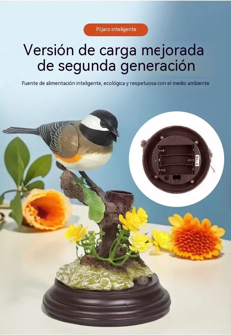 🦜🐦🐦【Ventas calientes recientes】Adornos de pájaros creativos, lindos y controlados por voz para decoración de escritorio de habitación.