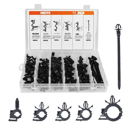 【54PCS】Clips de fijación y bridas para mazos de cables de automoción