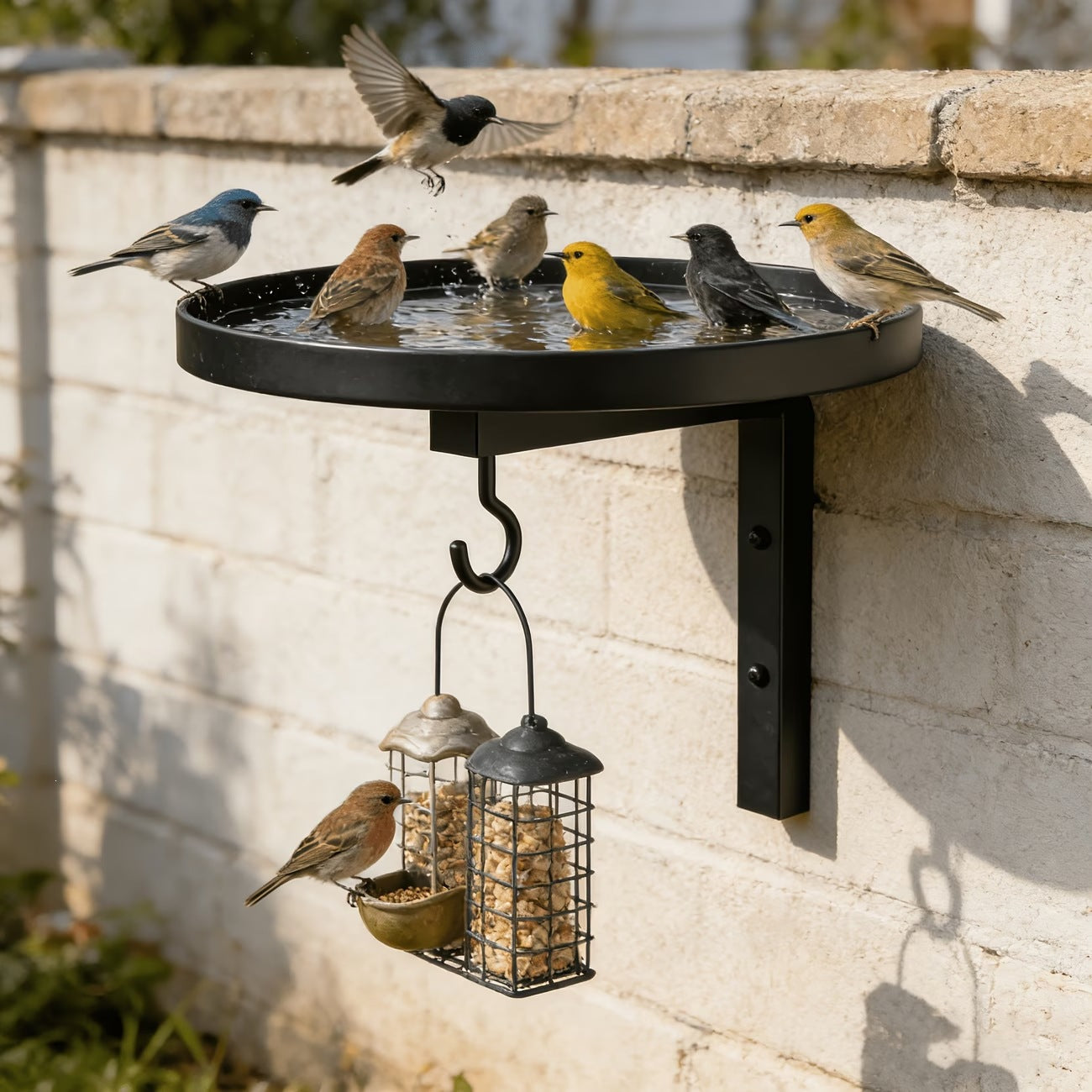 🐦💧 ¡50% de descuento! Comedero de metal para pájaros de pared: resistente a la intemperie, fácil de limpiar e ideal para el jardín, el balcón y la terraza 🌿