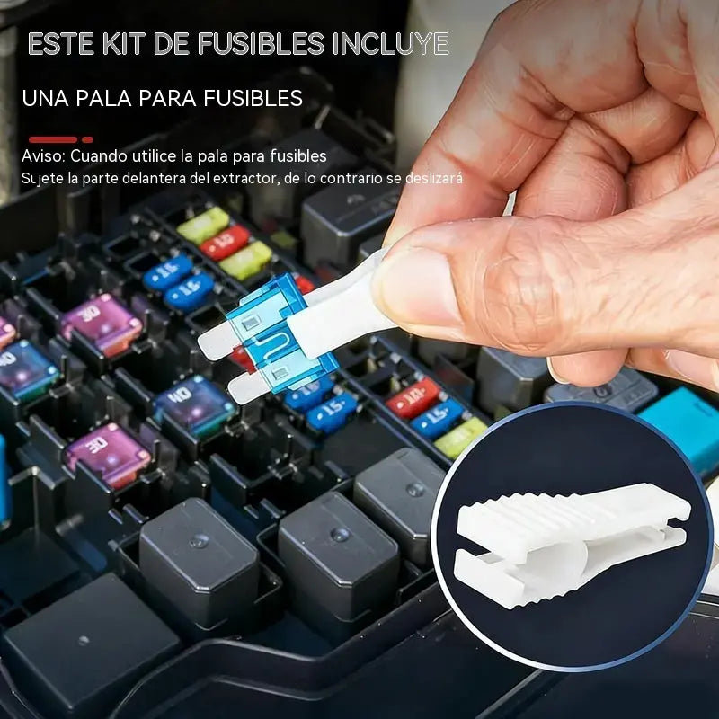 🔌🚗 Kits de fusibles para automóviles: fusibles miniatura, micro y de lámina estándar, codificados por colores para una fácil identificación.