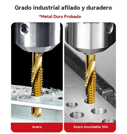 【6 pieza 】Las brocas de rosca compuesta se pueden utilizar para taladrar y cortar, diseño de doble propósito y autoperforante, adecuadas para instalación y mecanizado.