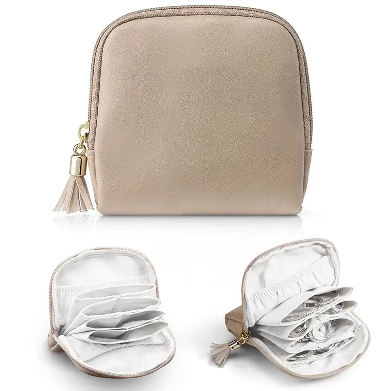 👝✨ Mini neceser multifuncional para mujer, ideal para guardar cosméticos, pintalabios, joyas y monedas.
