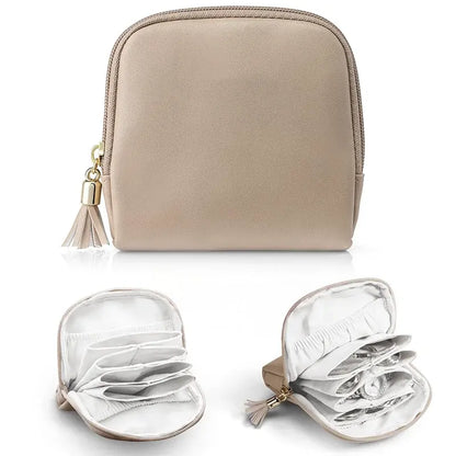 👝✨ Mini neceser multifuncional para mujer, ideal para guardar cosméticos, pintalabios, joyas y monedas.