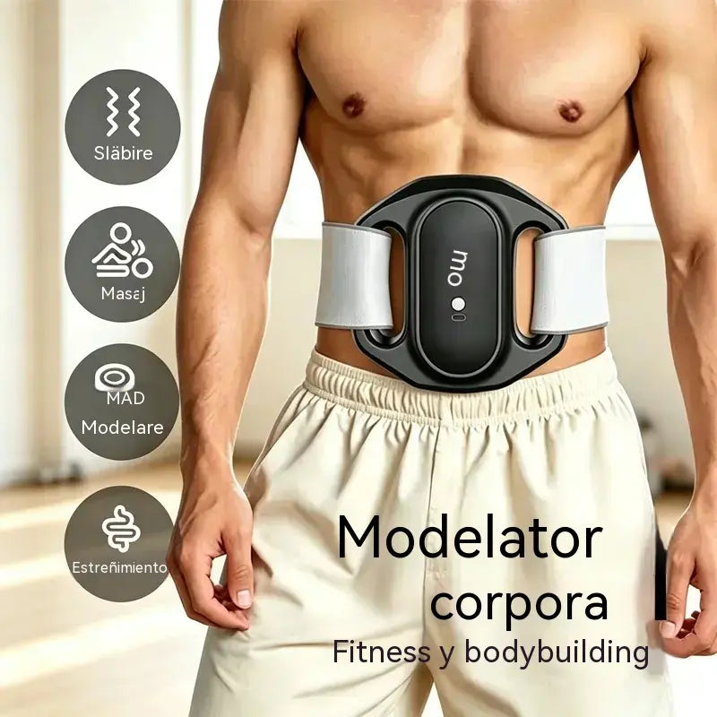 Dispositivo de masaje y quema de grasa abdominal: cinturón eléctrico ajustable para abdomen y cintura, tonificación muscular y eliminación de la barriga cervecera.
