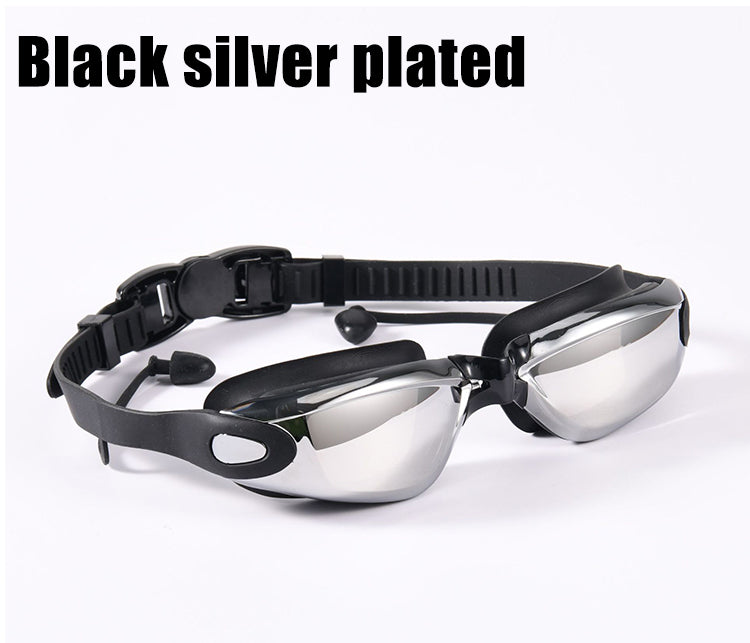 🔥Oferta de tiempo limitado🔥gafas de natación de gran campo de visión，con caja de gafas，Viene con tapones para los oídos