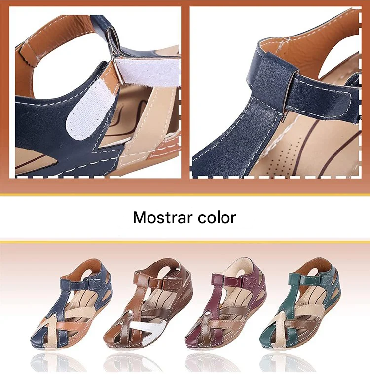 💞【35-43】Sandalias de suela gruesa de piel suave hueca para mujer