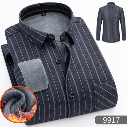 ⏳✨【Poloviční cena】1 kus: 670 Kč 👔【L-5XL】Teplá společenská košile s dlouhým rukávem