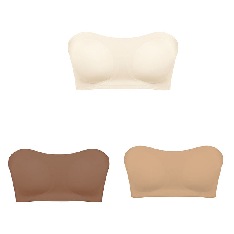 🌸🎁Conjunto de 3 sujetadores sin tirantes con efecto push-up e invisibles en tirante.