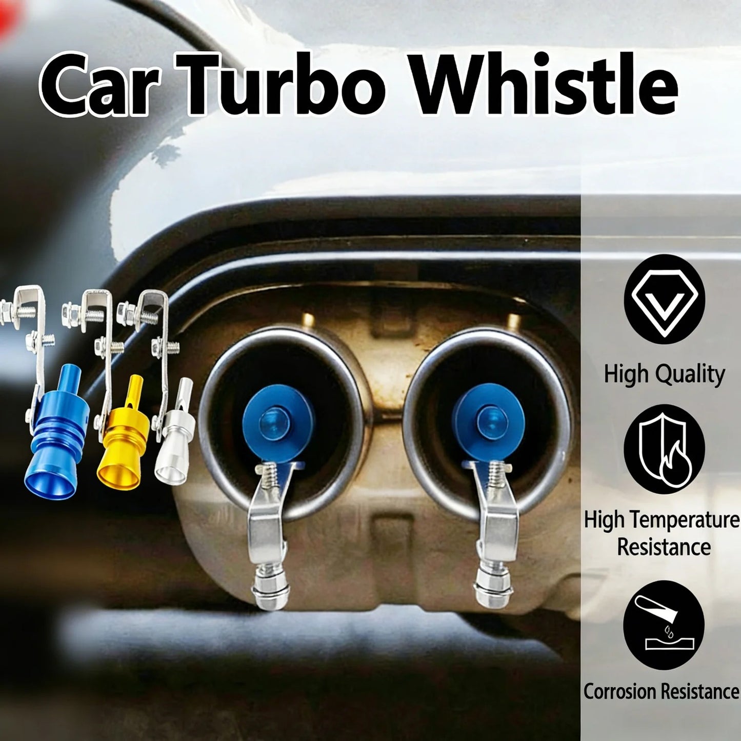 Silbato de escape con sonido turbo – Metal duradero y llamativo