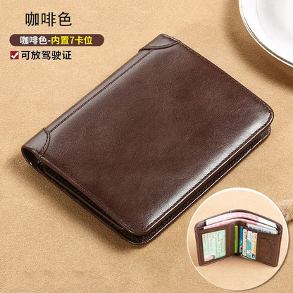 👝✨ Nueva cartera antirrobo de cuero genuino para hombre