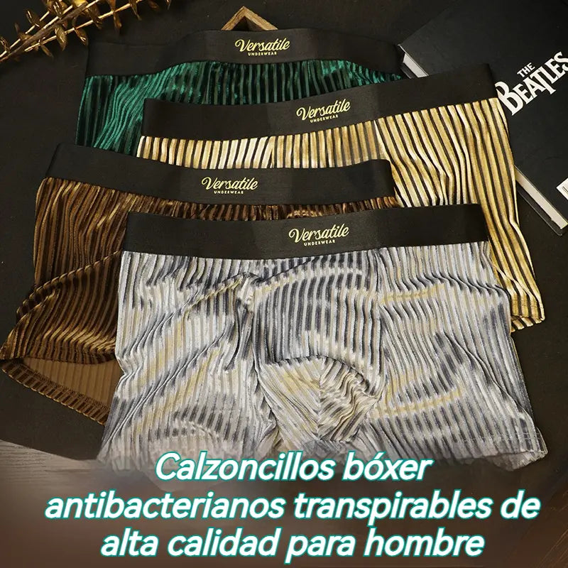 4 piezas【L-4XL】Calzoncillos bóxer antibacterianos de lujo de alta calidad para hombre【40-140kg】