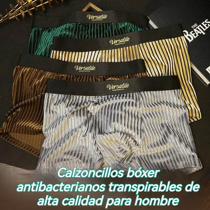 4 piezas【L-4XL】Calzoncillos bóxer antibacterianos de lujo de alta calidad para hombre【40-140kg】