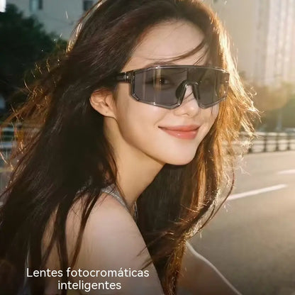 Gafas de ciclismo fotocromáticas, gafas de sol de doble uso para el día y la noche, protección UV para los ojos.