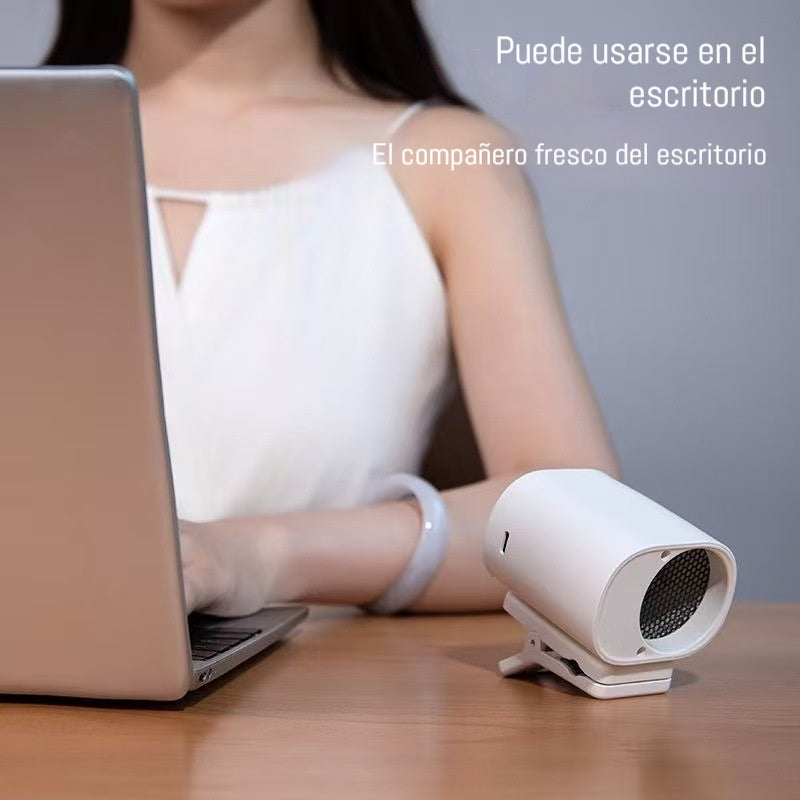 🌀 Ventilador manos libres con pantalla LED, clip integrado y 100 niveles de ajuste