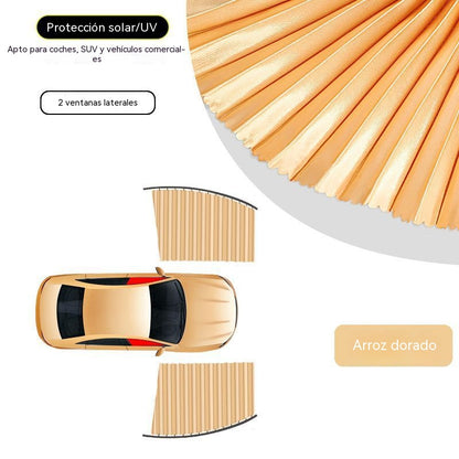🔥【Juego de 4 piezas】 Cortina parasol con riel deslizante para ventana de coche y aislamiento térmico
