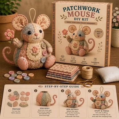 🧵Kit de costura artesanal de peluche de ratón vintage