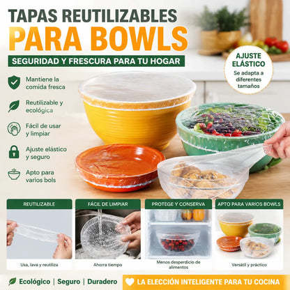🔥📢📢 ¡AHORA CON UN 50% DE DESCUENTO! ⏰ (Paquete múltiple de 100 unidades) de tapas elásticas para alimentos