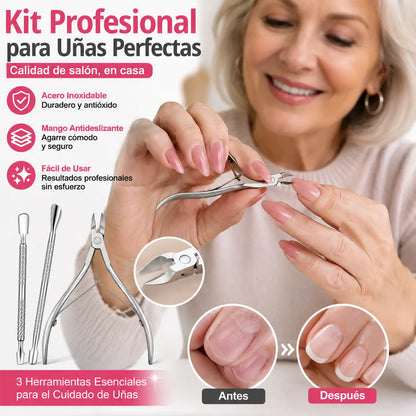 📢📢¡50% de descuento! ⏰Kit de cuidado de cutículas de acero inoxidable - 3 piezas
