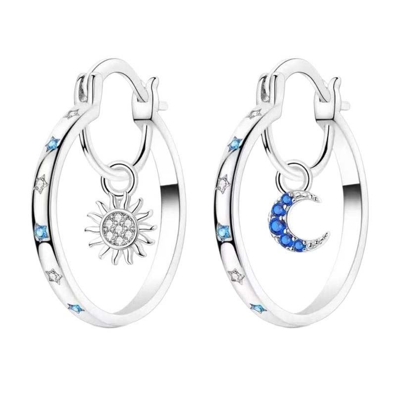 🌙 Pendientes de cielo estrellado y luna: diseño multicapa, significado profundo, hipoalergénicos ✨