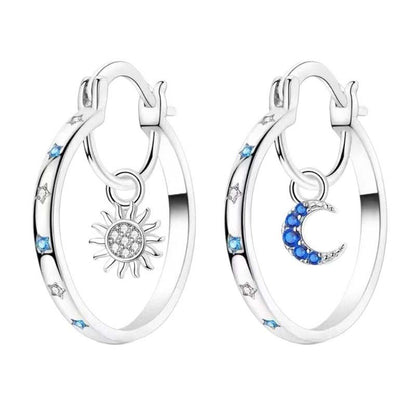 🌙 Pendientes de cielo estrellado y luna: diseño multicapa, significado profundo, hipoalergénicos ✨