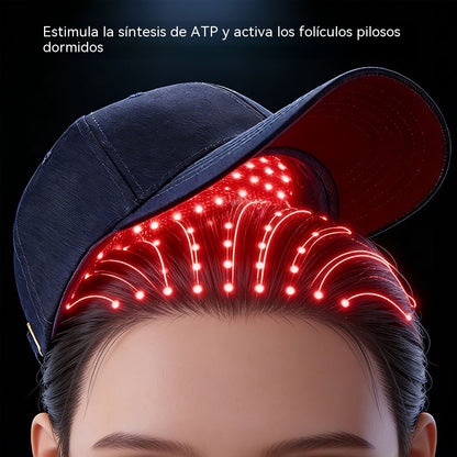 💯【70 perlas LED, con función de masaje】Gorro portátil para el crecimiento del cabello con luz roja y azul