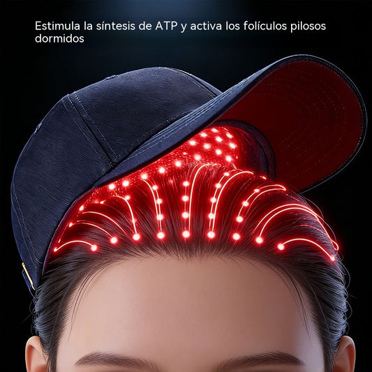 💯【70 perlas LED, con función de masaje】Gorro portátil para el crecimiento del cabello con luz roja y azul