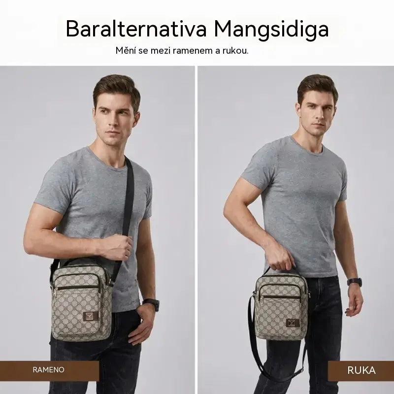 💞2 kus 27🧳Nová pánská taška přes rameno s velkou kapacitou, ze syntetické kůže (PU)