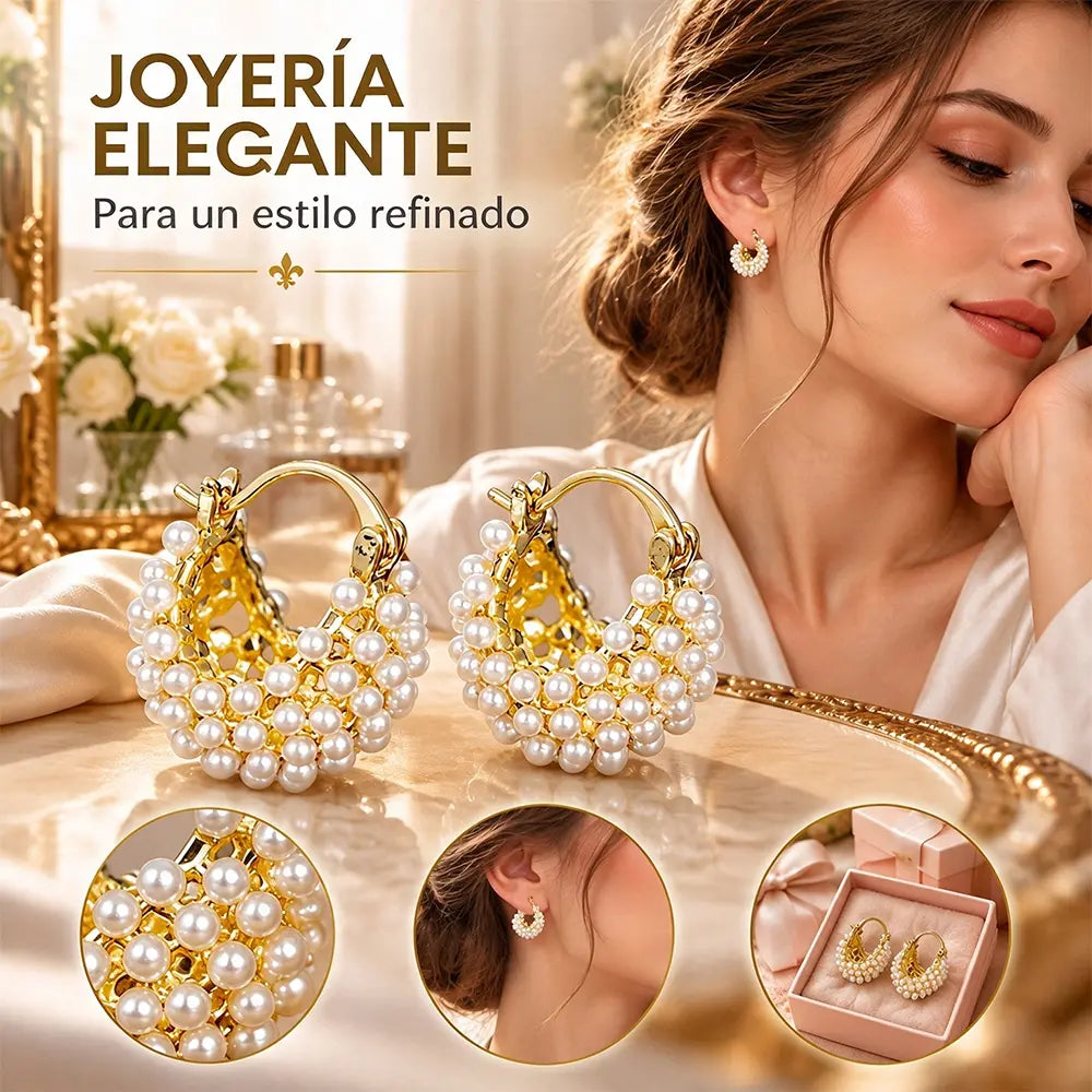 ✨ Pendientes Franceses con Perlas | Diseño Elegante y Sofisticado para Mujer