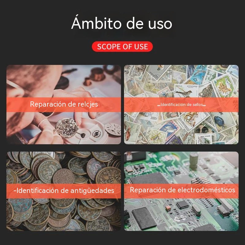 💡👓Gafas de reparación montadas en la cabeza con luces LED, que ofrecen un aumento de alta definición de 20x.